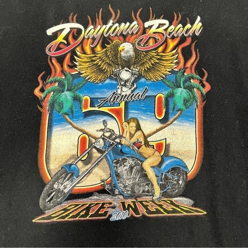 DAYTONA beach bike week 2010 shirt black 2XL sexy girl 69th anniversary